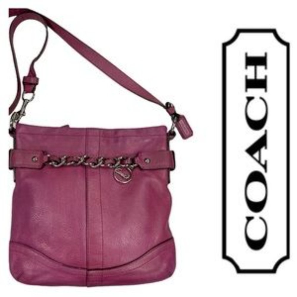 COACH RASPBERRY CHAIN DUFFLE CROSS-BODY BAG